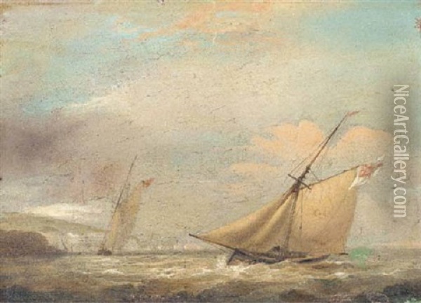 Sailing Off Of Dover Oil Painting - Nicholas Matthew Condy