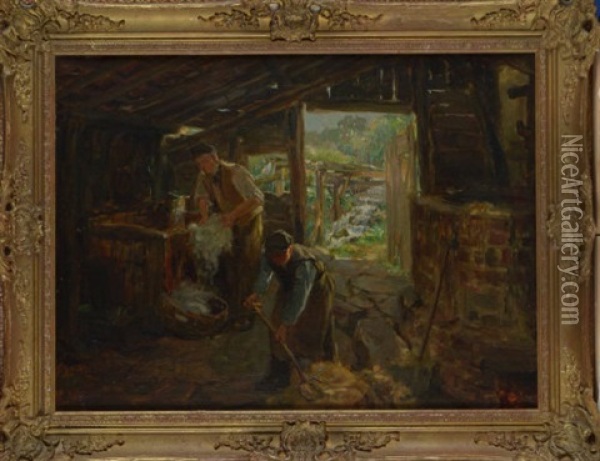 The Woolwashers Oil Painting - Ralph Hedley