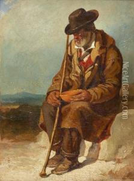Homem Sentado Oil Painting - Luis De Miranda Pereira Henriques Visconde De Meneses