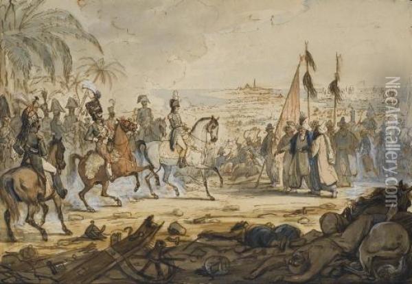 Napoleon 1er A La Bataille D'aboukir Oil Painting - Louis Fr., Baron Lejeune