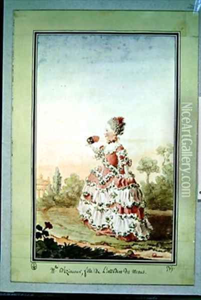 Mademoiselle dAzincourt Oil Painting - Louis Carrogis Carmontelle