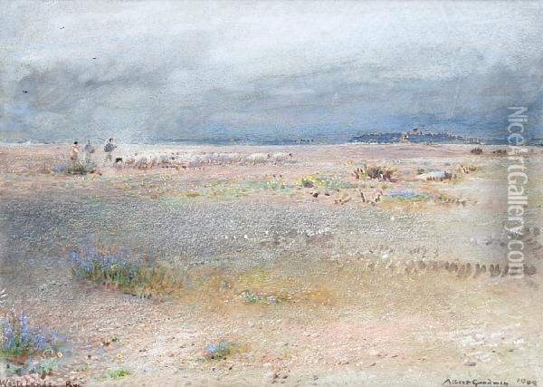 Wastelands, Rye Oil Painting - Albert Goodwin