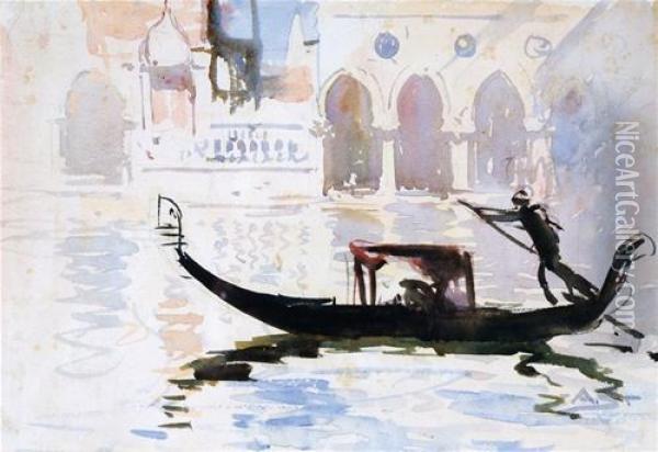 The Gondolier, Venice Oil Painting - Arthur Ernest Streeton
