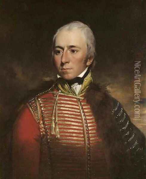 Portrait Of Captain Thomas David Lamb, M.P. (1775-1818), Of Mountsfield Lodge, Rye, Half-Length, In The Uniform Of The Cinque Ports Fencible Cavalry Oil Painting - Arthur William Devis