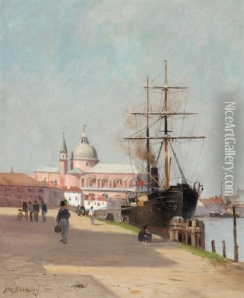 Harbour Scene (rouen, France) Oil Painting - James Macdonald Barnsley
