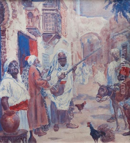 Mercado Arabe Oil Painting - Franz De Beul