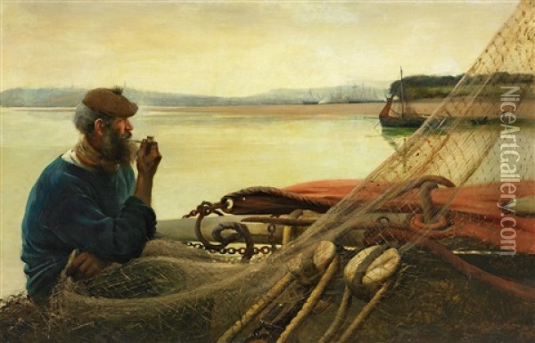 Fischer Im Boot Oil Painting - William Henry Bartlett