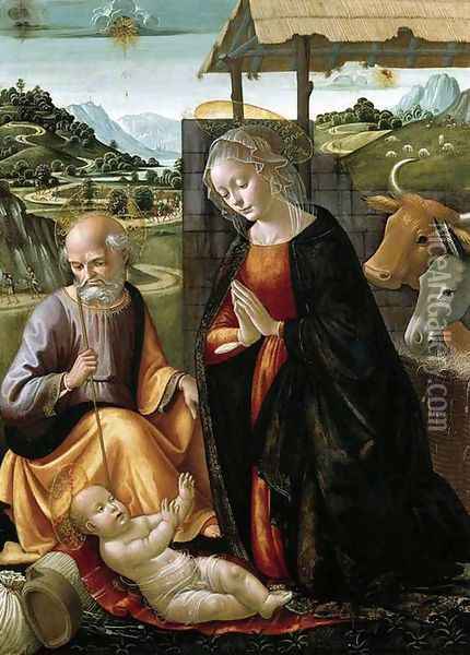 Nativity c. 1492 Oil Painting - Domenico Ghirlandaio