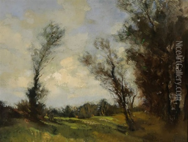 Wind Blown Landscape Oil Painting - John Francis Murphy