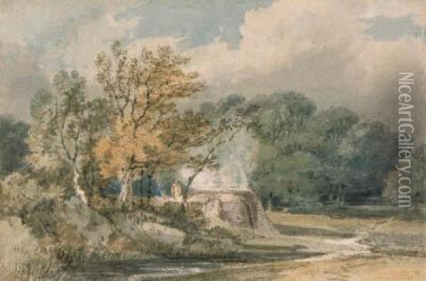 A Lime Kiln At Penshurst, Kent Oil Painting - Joseph Mallord William Turner
