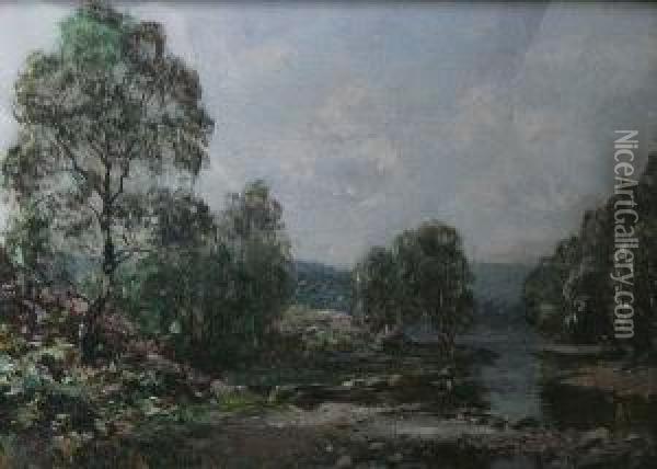 The Narrows, Loch Ard Oil Painting - Walter McAdam