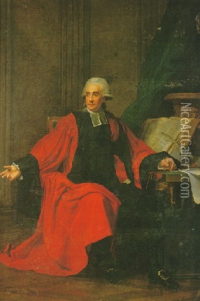Portrait De Joseph Merceron, Avocat Au Parlement De Paris Oil Painting - Martin Droelling