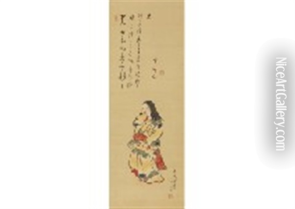 Otogoze (image And Calligraphy) Oil Painting - Yamaguchi Soken
