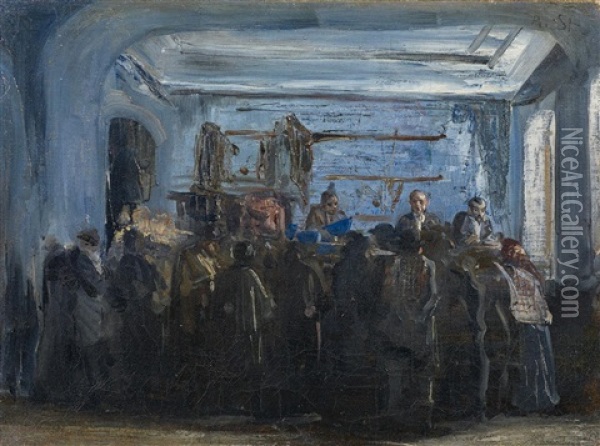 Auktionslokal, Rampische Gasse Oil Painting - Robert Hermann Sterl