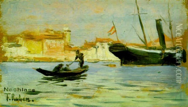 Partie In Venedig Oil Painting - Franz Leo Ruben