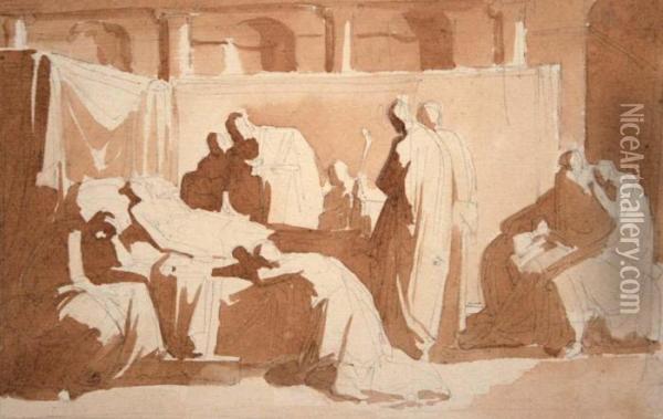 Morte Di Cesare Oil Painting - Vincenzo Camuccini