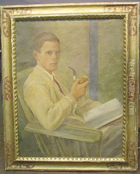 Portrait Of Frederick John Kuhne Oil Painting - Morris Seymour Bloodgood