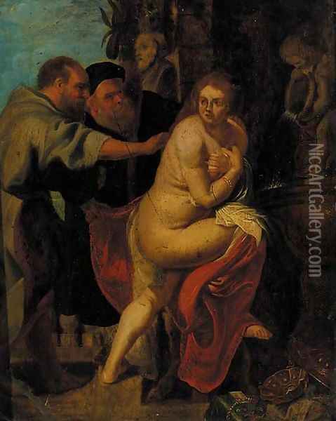 Suzannah and the elders Oil Painting - Flemish School