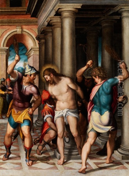 Geisselung Christi Oil Painting - Orazio Samacchini
