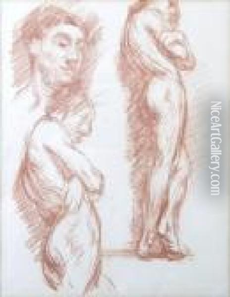 A Series Of Standing Nude Studies Oil Painting - Sir William Newenham Montague Orpen