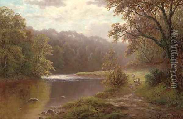On the Nidd, near Knaresborough Oil Painting - William Mellor