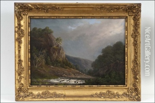 Vuoristomaisema - Bergslandskap Oil Painting - Lars Theodor Billing