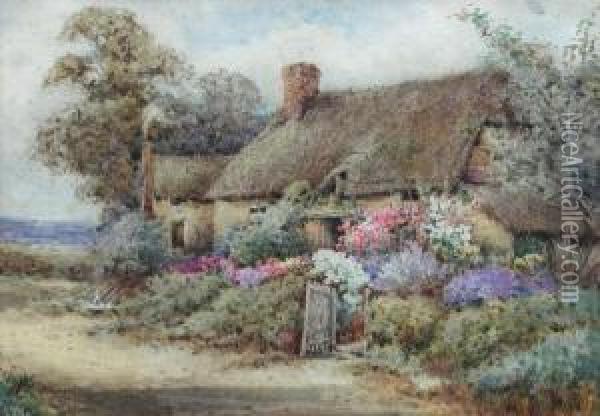 Abedfordshire Cottage At Fltiwick Oil Painting - Hetty Richards