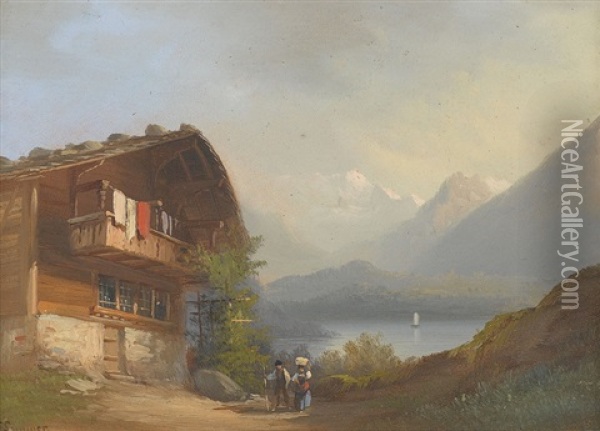 Paar Ansichten Vom Thuner- Und Brienzersee Oil Painting - Ferdinand Sommer
