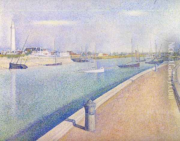 The Channel At Gravelines Petit Fort Philippe Oil Painting - Georges Seurat
