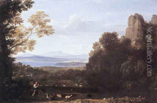 Landscape with Apollo and Mercury 1660 Oil Painting - Claude Lorrain (Gellee)