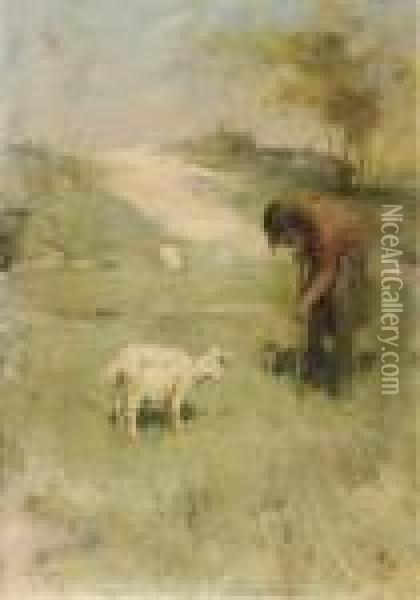 The Inquisitive Goat Oil Painting - Han Van Meegeren