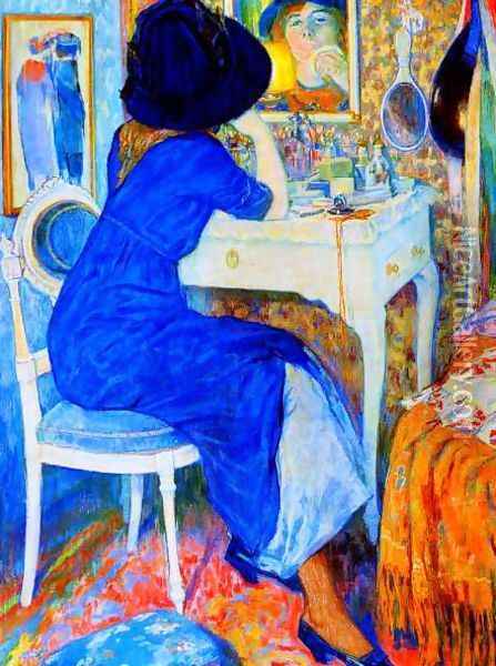 Woman at Makeup Table Oil Painting - Leo Gestel