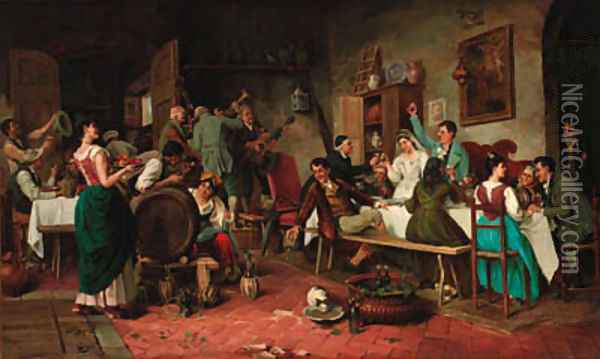 The wedding feast Oil Painting - Emmanuel Costa