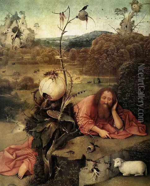 St John the Baptist in the Wilderness Oil Painting - Hieronymous Bosch