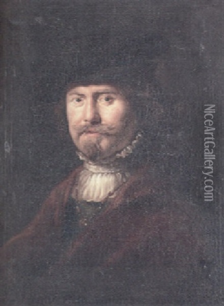 A Portrait Of A Merchant With A Brown Cloak Oil Painting -  Rembrandt van Rijn