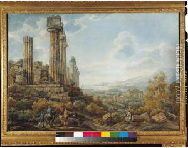The Temple Of Agrigento Oil Painting - Louis Francois Cassas