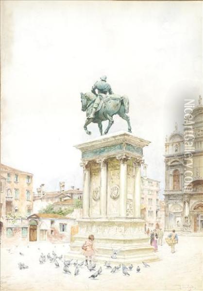 Monument Before The Scuola Grande De San Giovannievangelista Oil Painting - Rafael Senet y Perez