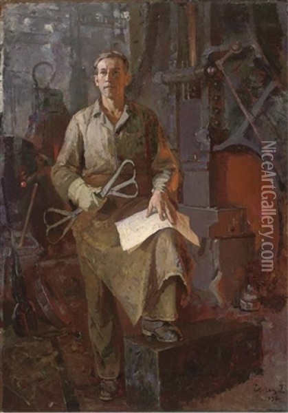 Mechanical Engineer Oil Painting - Mikhail Gerets