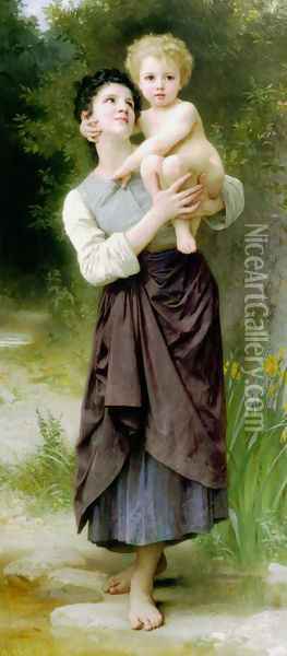 Brother and Sister Oil Painting - William-Adolphe Bouguereau