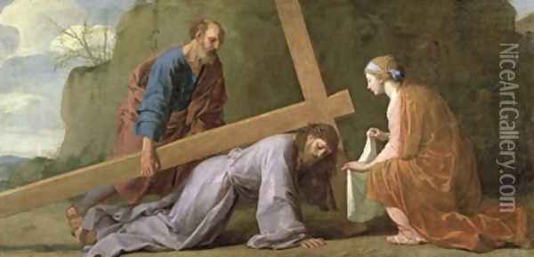 Christ Carrying the Cross Oil Painting - Eustache Le Sueur