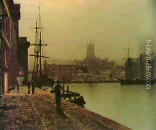 Gloucester Docks Oil Painting - John Atkinson Grimshaw