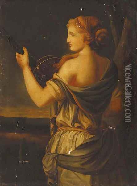 A personification of music Oil Painting - Jacques (Le Romain) Dumont