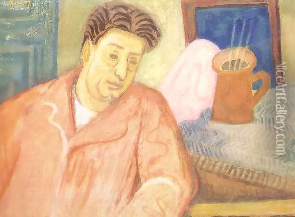 Meditation (Self portrait) 1930 Oil Painting - Paul Brill
