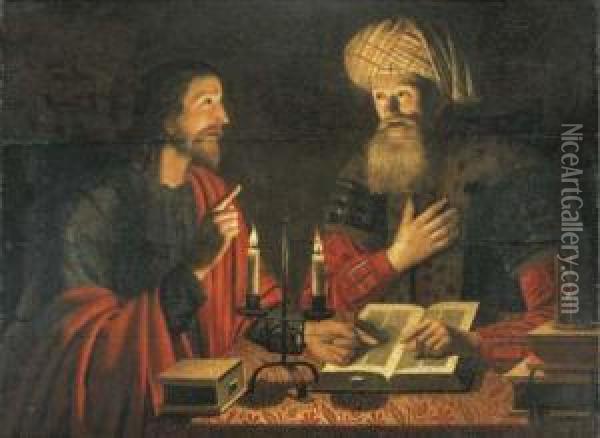 Christ Instructing Nicodemus Oil Painting - Crijn Hendricksz. Volmarijn
