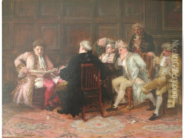 The Reading Of The Will Oil Painting - George Ogilvy Reid
