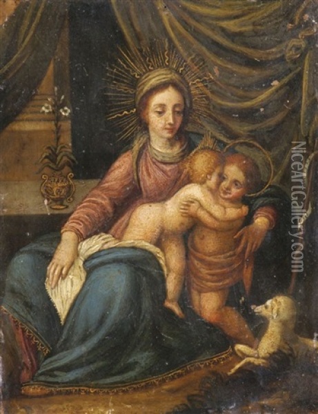 Madonna Mit Jesus Und Dem Johannesknaben Oil Painting - Hans Rottenhammer the Elder