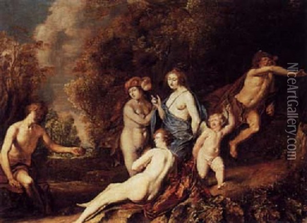 The Judgement Of Paris Oil Painting - Pieter Jacobs Codde
