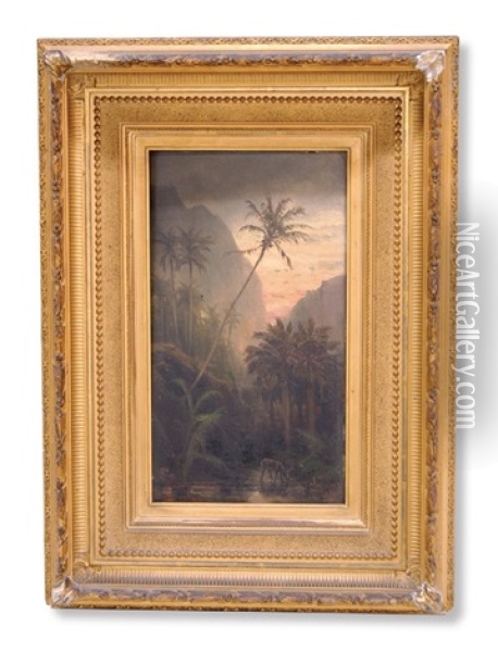 Tropical Landscape Oil Painting - Henry Cleenewerck