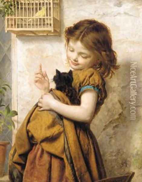 Her favourite pets Oil Painting - Sophie Gengembre Anderson