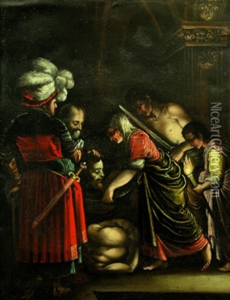 Die Enthauptung Johannes Des Taufers Oil Painting - Adam Elsheimer